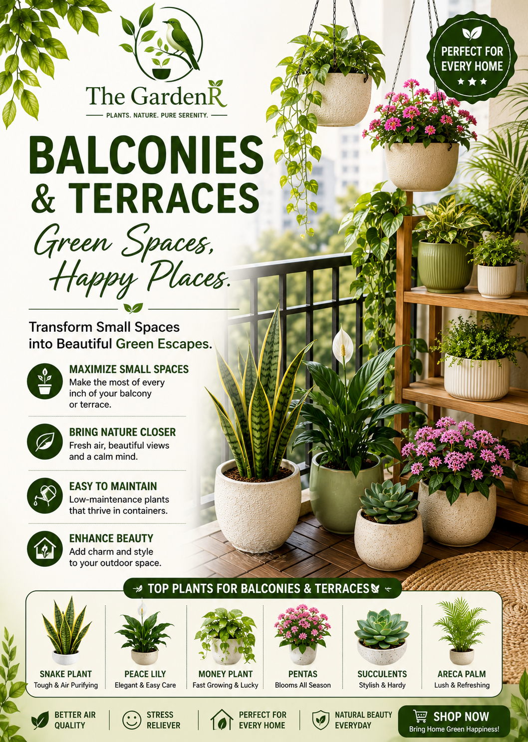Balconies and terraces